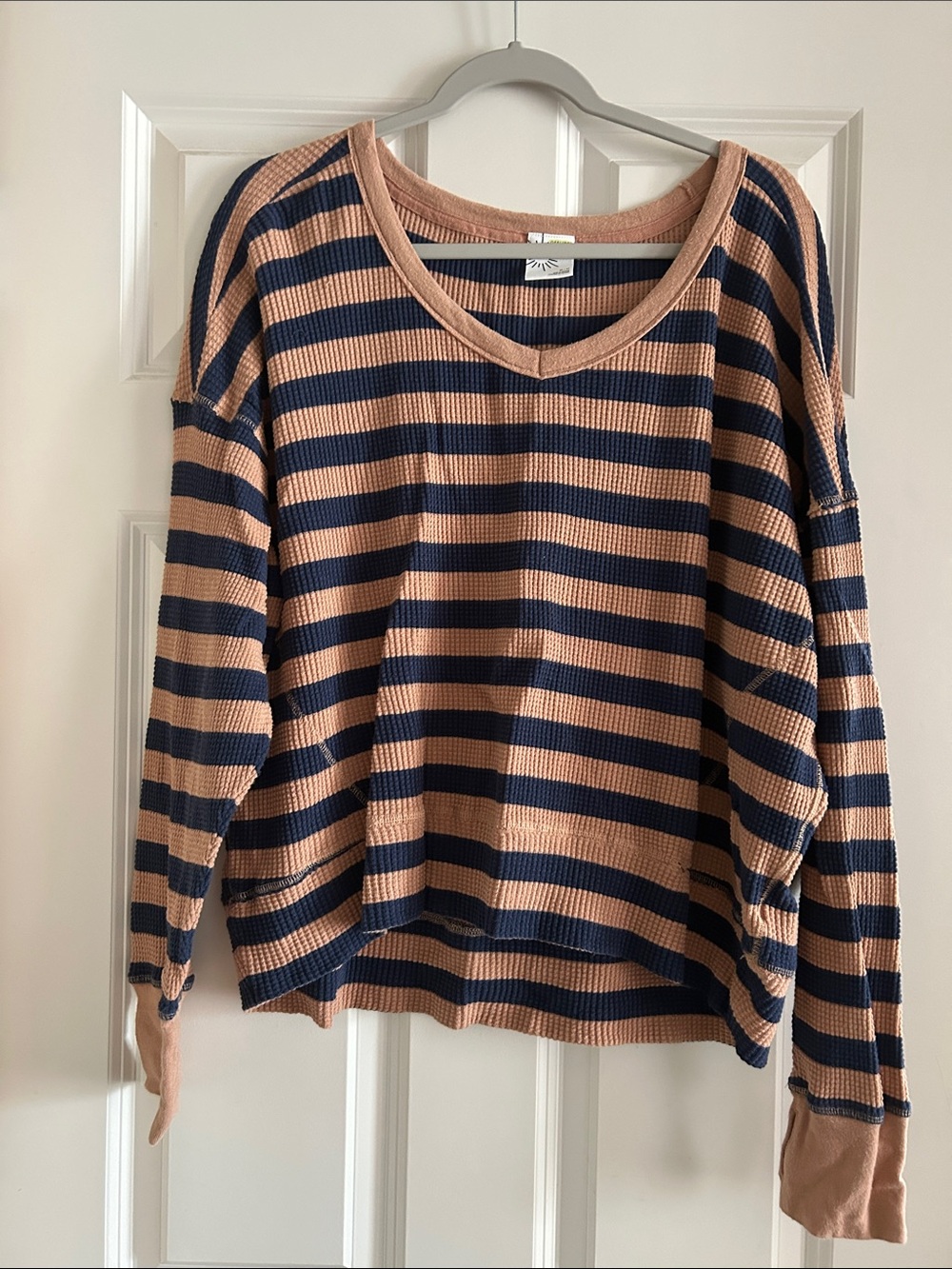 Offline by aerie Striped V-Neck Knit Top M